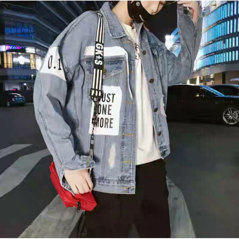 Áo khoác jean nam Wawa 06, mẫu in tình yêu ngọt ngào mãi mãi, Mua Ngay