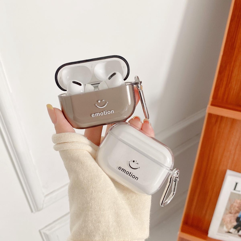 Ốp TPU mềm hình mặt cười thích hợp cho hộp sạc tai nghe không dây Airpods 1/2/3 pro