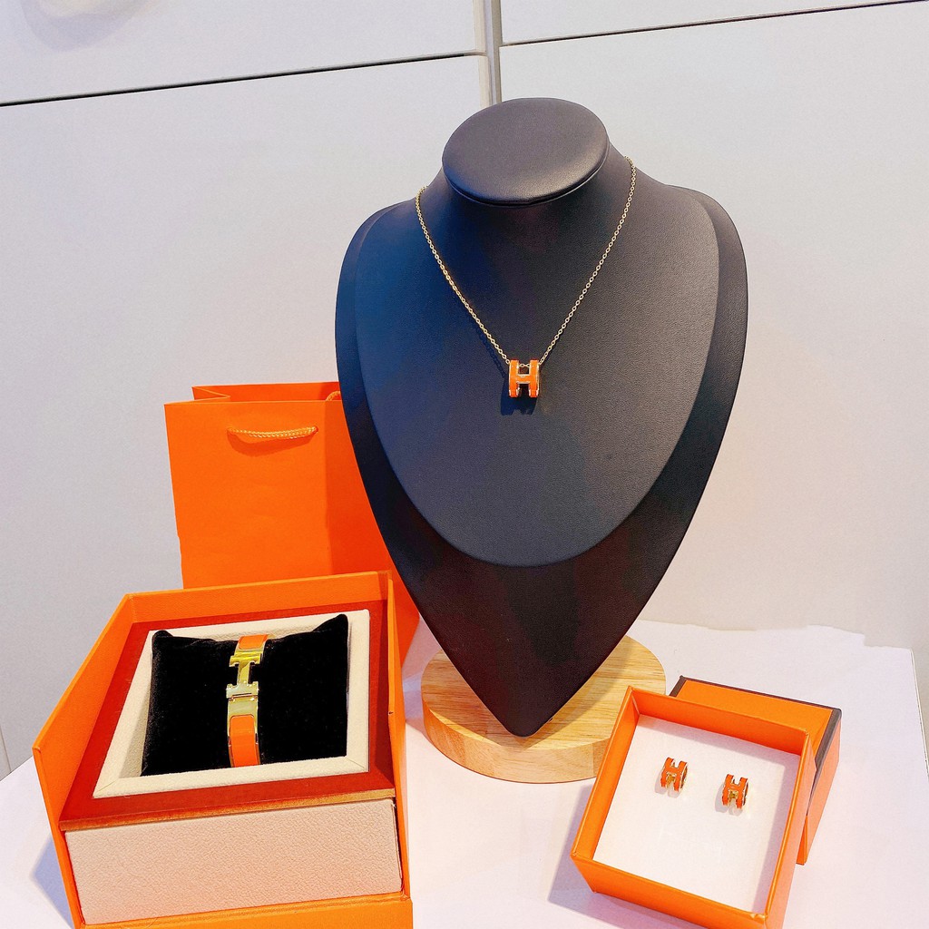 Set dây chuyền - vòng tay - bông tai Titan không gỉ thương hiệu cao cấp thanh lịch thời trang dành cho nữ