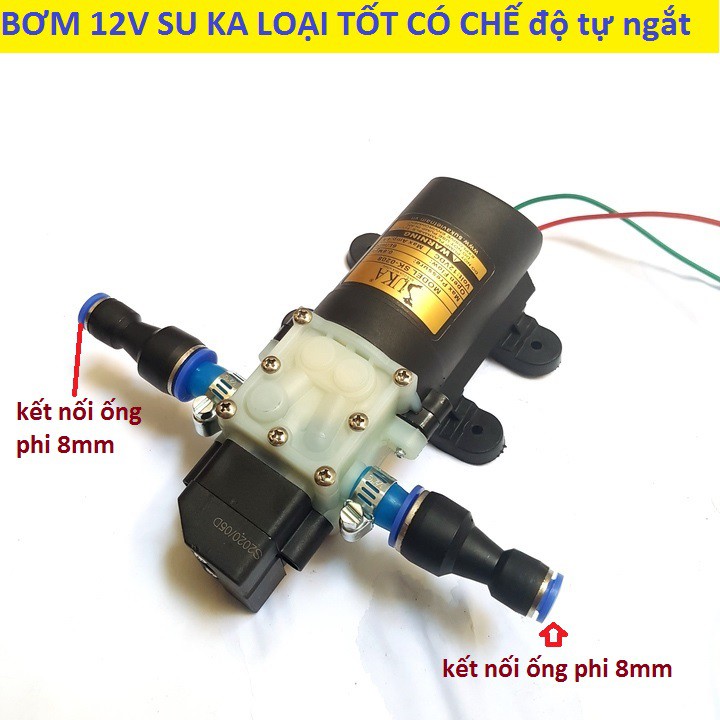 Máy bơm SUKA loại xịn 12V tưới lan, bơm phun sương dùng cho bình phun thuốc trừ sâu