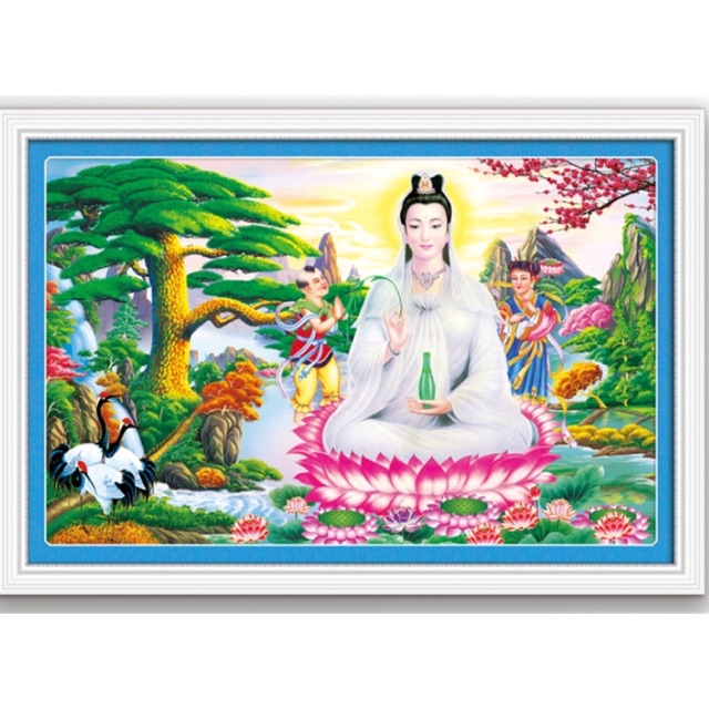 Tranh đính đá Phật Quân Âm Lg1376 (90x60) chưa đính