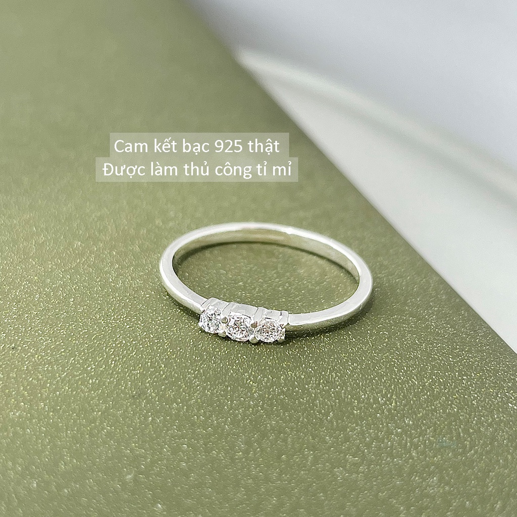 Nhẫn bạc nữ đính đá CiCi Silver, nhẫn bạc 925 đơn giản, nhẫn nữ bạc đẹp, nhỏ xinh