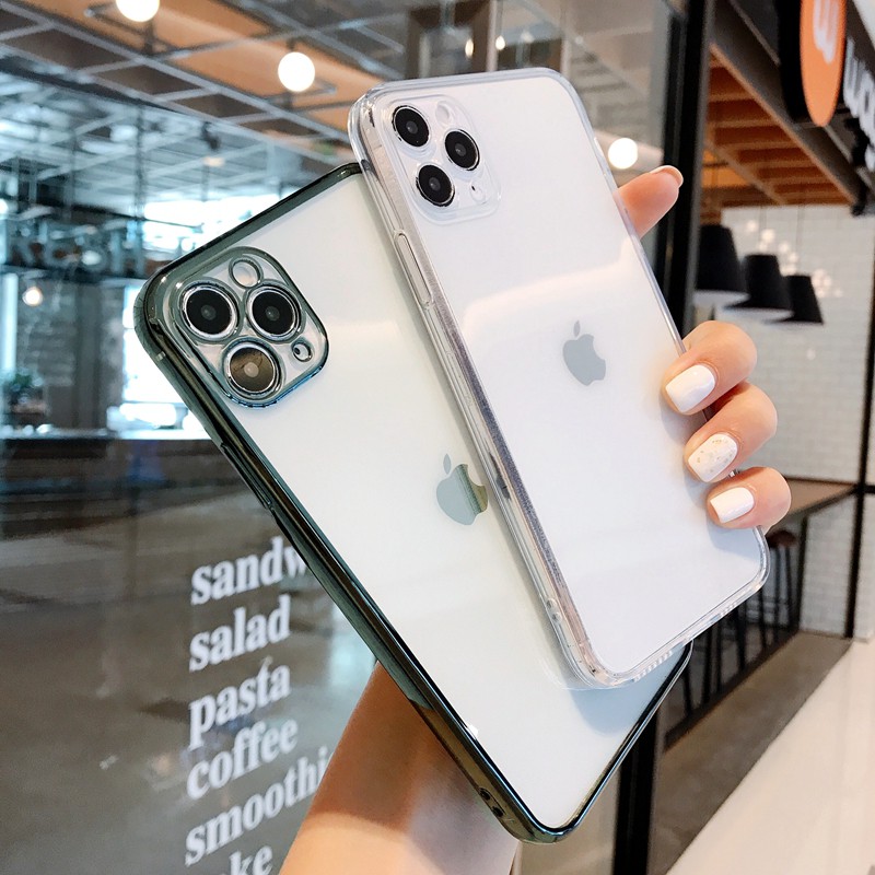 Ốp lưng TPU mềm trong suốt phong cách sang trọng cho iPhone 11 Pro Max 12 X Xr Xs Max Se 2020 7 8 Plus Ốp Điện Thoại