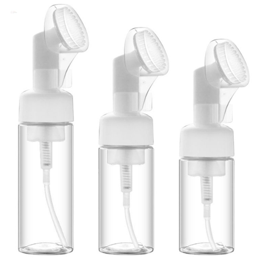 Bình Đựng Xà Phòng Tạo Bọt Bằng Silicone Kèm Cọ Rửa Mặt Tiện Lợi