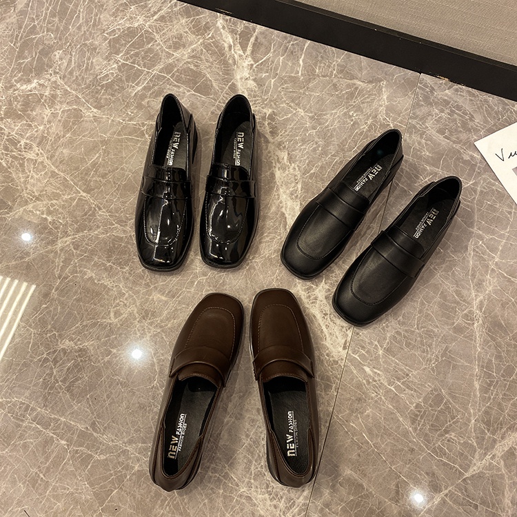 Giày loafer mũi vuông bệt đeo 2 kiểu vintage Hàn quốc