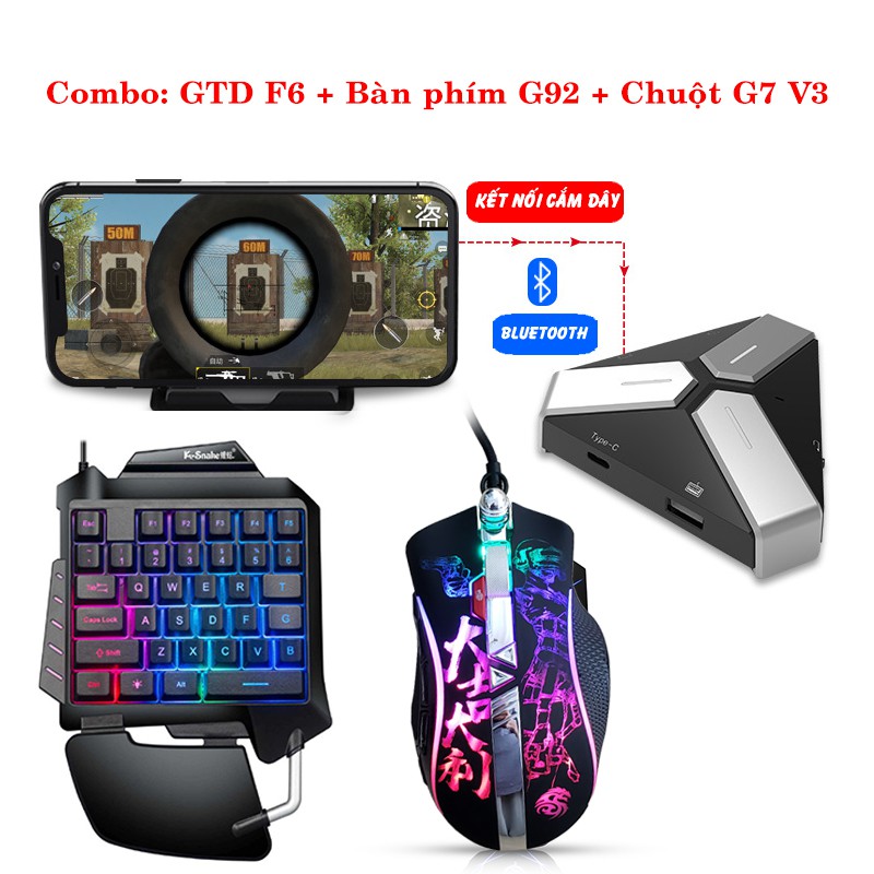 [Mã SKAMPUSHA8 giảm 8% đơn 300K] GTD F6 - Bộ chuyển đổi hỗ trợ mọi game mobile duy nhất(Tốc chiến, PUBG, COD, ROS...) | BigBuy360 - bigbuy360.vn
