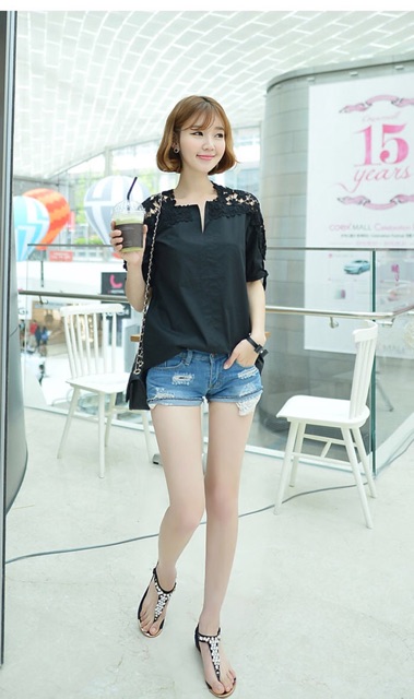 Áo sơ mi big size vai ren cao cấp hàng y hình size 60-90kg