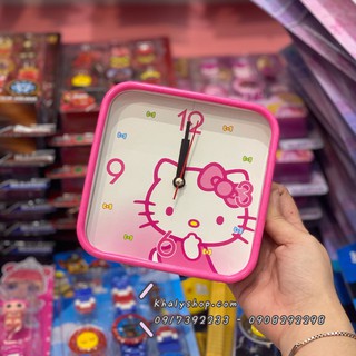 Đồng hồ báo thức dạng vuông để bàn hình Hello Kitty màu hồng siêu xinh cho bé gái, bạn nữ - 36NDHVKT - (13x3.5x13cm)