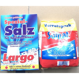Combo Bôt rửa bát somat 1,2kg+ Muối rửa bát Largo 1,2kg