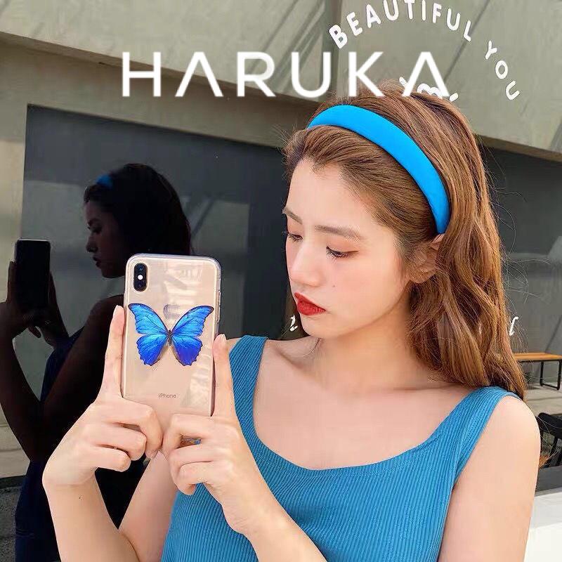 Băng đô cài tóc Hàn Quốc xốp trơn dày dặn nhiều màu Haruka Accessories