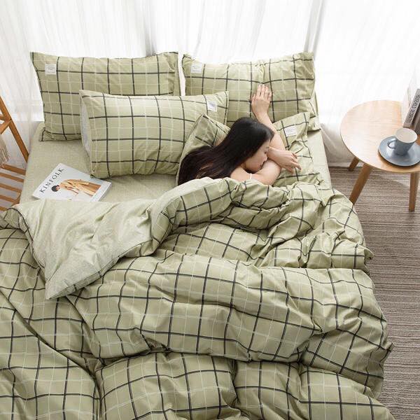 Bộ Ga Trải Giường Chần Bông Caro Xanh Siêu Đẹp Từ M2x2m Đến M8x2m