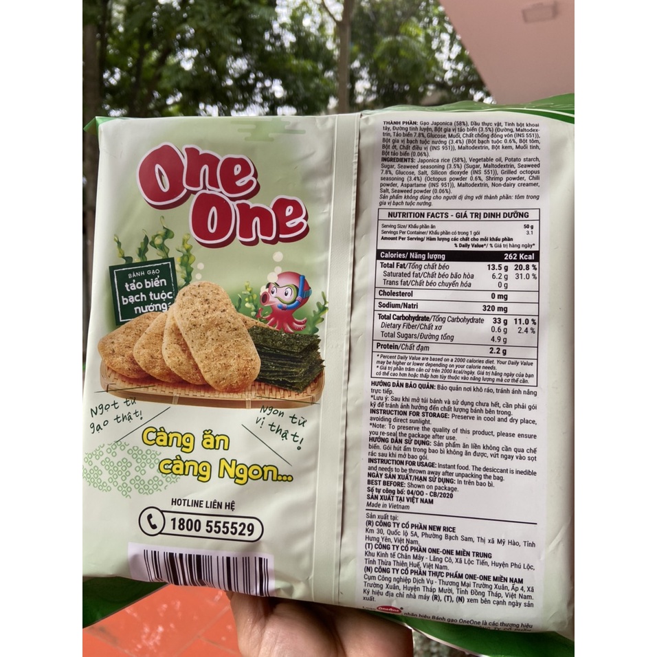 Bánh gạo One One vị tảo biển bạch tuộc nướng gói 155g