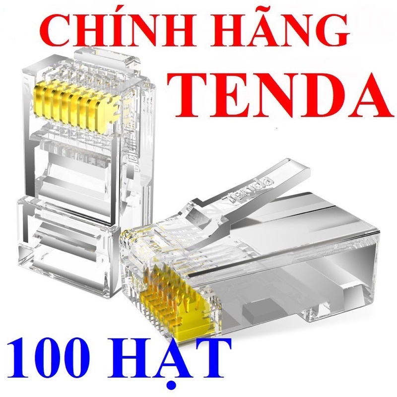 Hạt Bấm Dây Mạng Xuyên Thấu Tenda Túi 100 Hạt Chân Đồng Chất Lượng