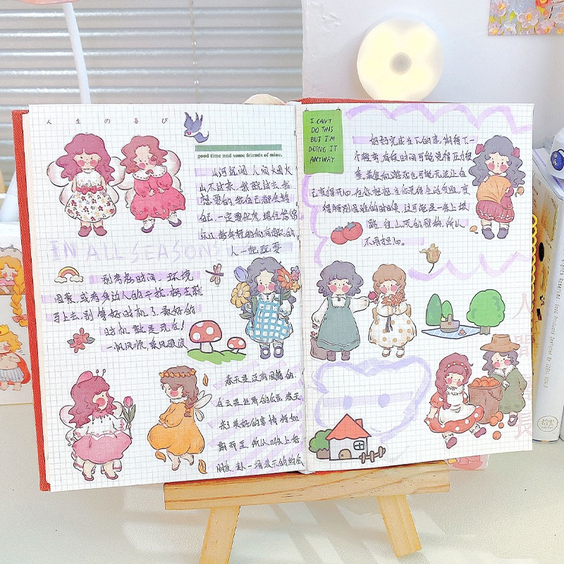 Miếng Dán Trang Trí Hình Búp Bê Hoạt Hình Sáng Tạo Dễ Thương