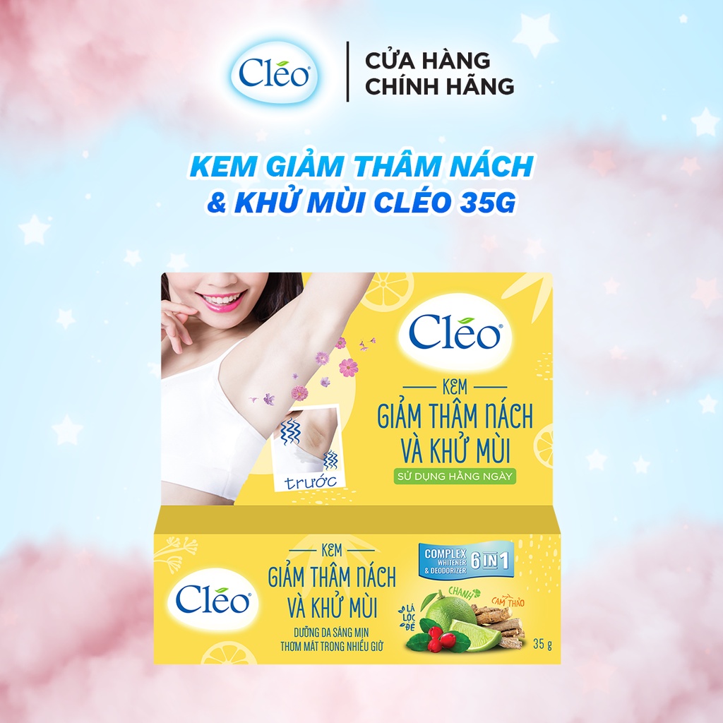 Combo Kem giảm thâm nách &amp; khử mùi Cléo 35g và Kem tẩy lông cho da nhạy cảm Cléo 50g