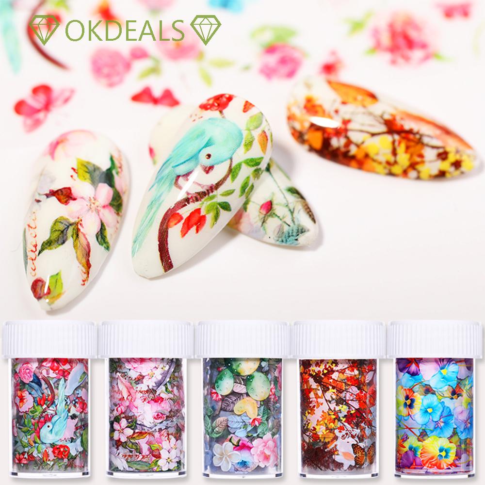 1 Hộp Nhãn Dán Trang Trí Móng Tay Chuyển Đổi Hình Lá Mùa Thu Thời Trang Cho Nữ