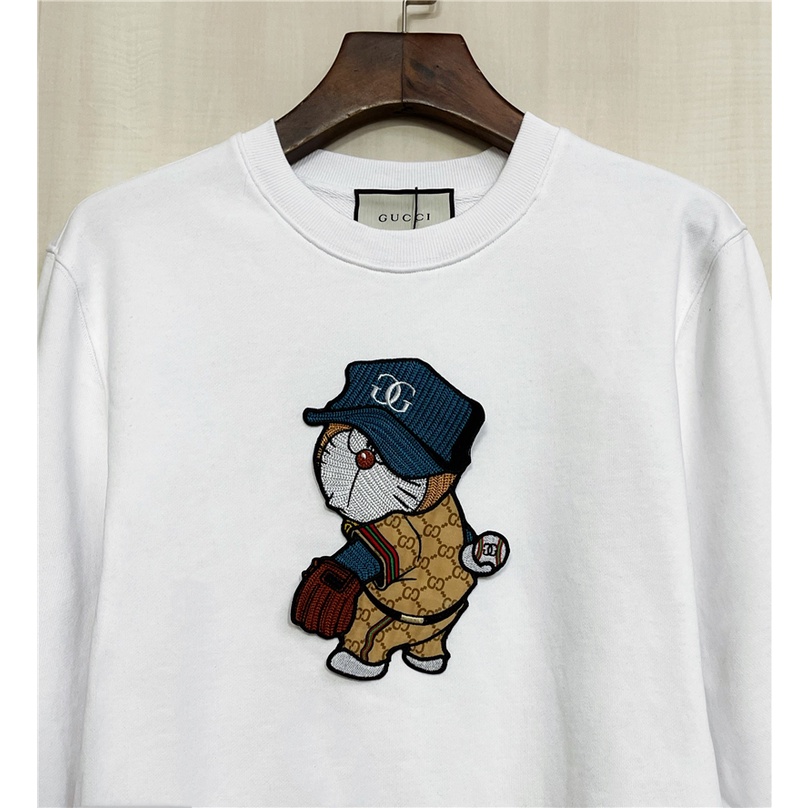 Áo Nỉ Dài Tay Cổ Tròn Thêu Hình Doraemon Thời Trang Thu Đông Cho Nam Gucc1 2021