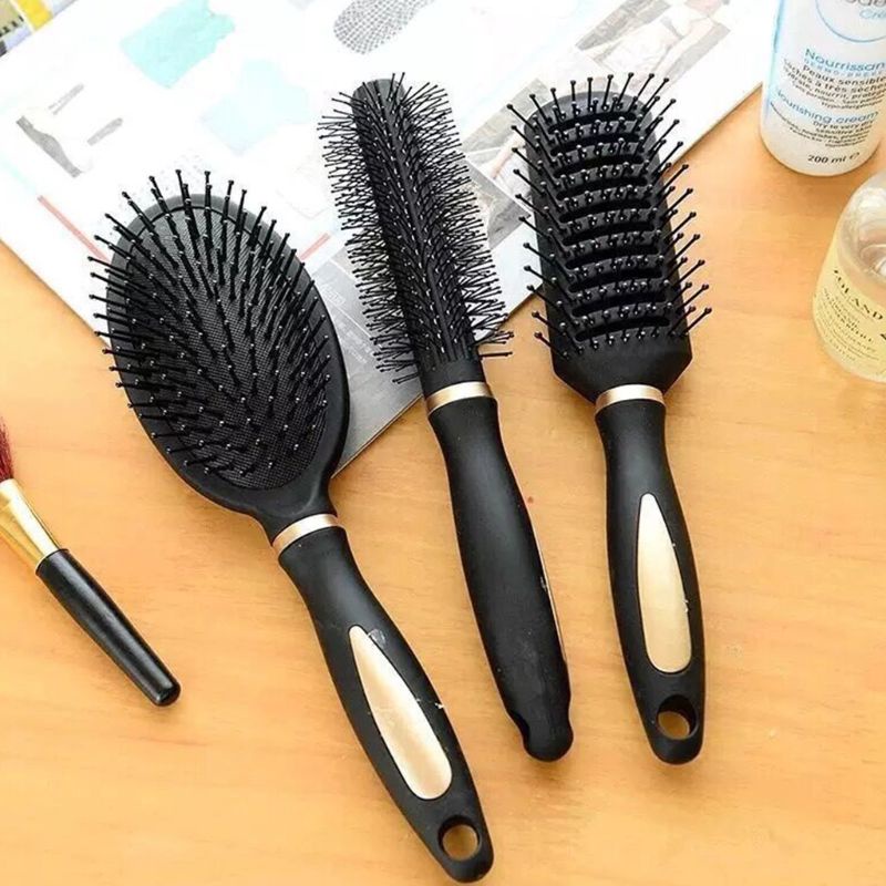 Lược chải tóc tạo kiểu mát xa 3 loại hình bầu dục/ hình tròn/ hình chữ nhật chống tĩnh điện gỡ rối tóc