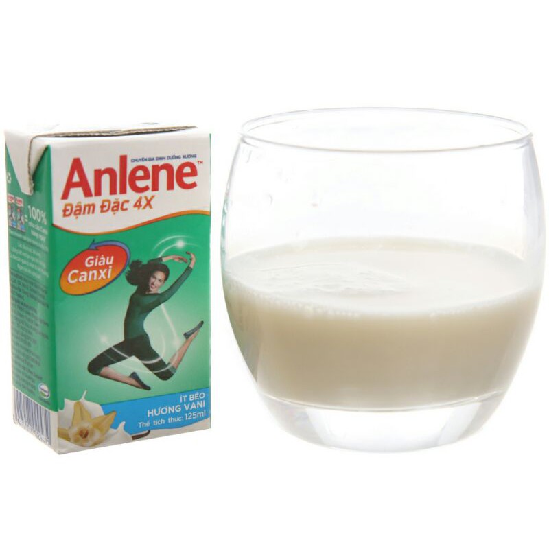Lốc 4 hộp sữa bột pha sẵn Anlene Đậm đặc 4X vani 125ml