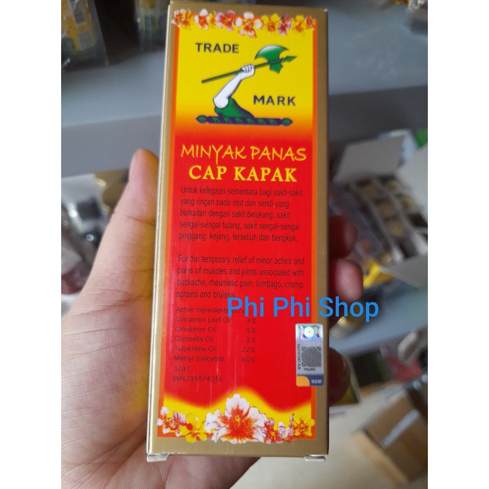 Dầu gió hiệu cây búa nước đỏ Miyak Panas Cap Kapak 32ml