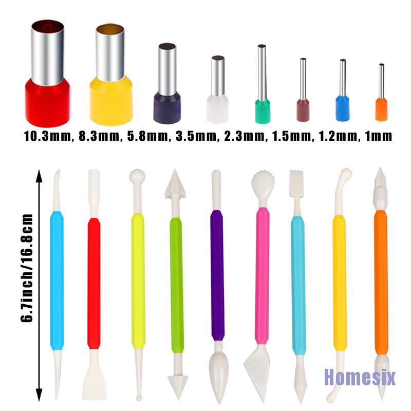 9pcs Bộ Dụng Cụ Làm Đất Sét Gồm Cắt Nhựa Hai Đầu