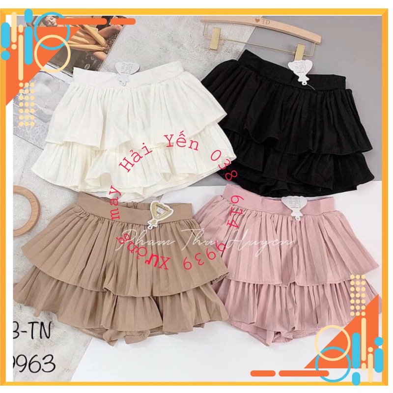 Chân váy xoè dập ly hót có lót trong