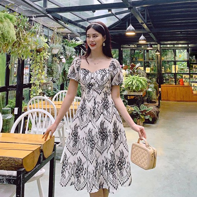[FREESHIP] - Váy ren hoa ép - Hàng thiết kế
