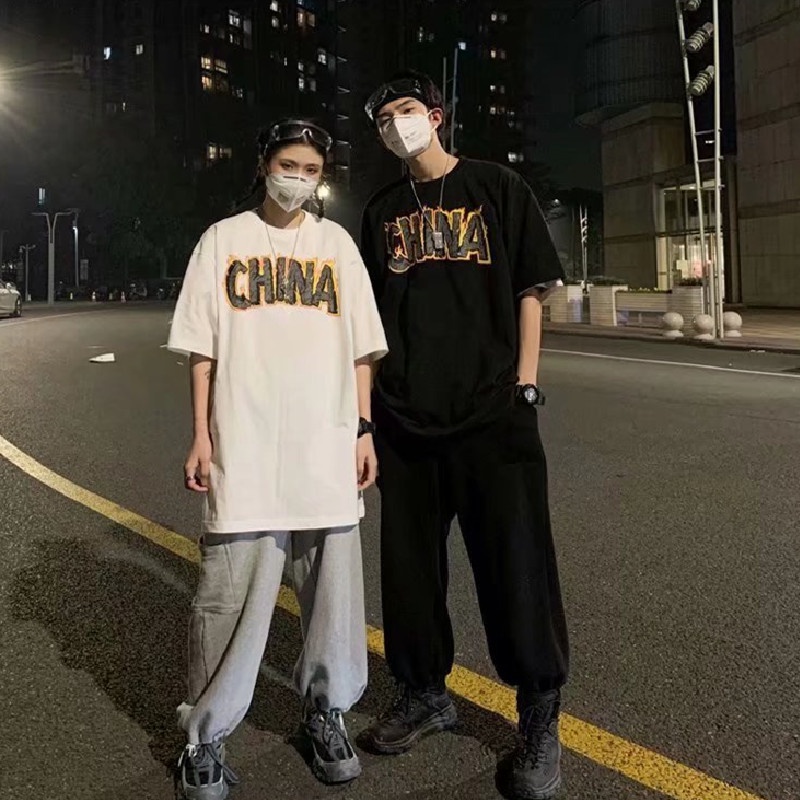 Áo Thun Dáng Rộng In Họa Tiết Hoạt Hình Phong Cách Hip Hop Hàn Quốc Thời Trang Mùa Hè Cho Nam Và Nữ