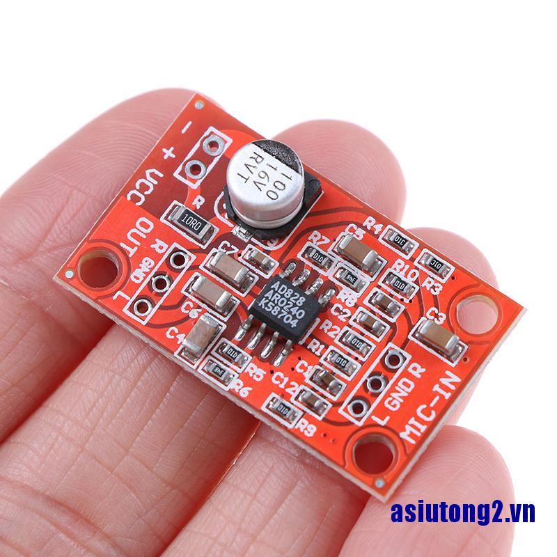Bảng mạch khuếch đại âm thanh micro AD828 DC 3.7V-15V chất lượng