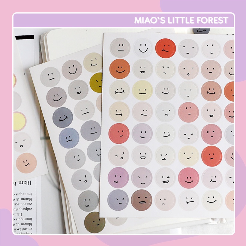 Sticker emo MIAO'S LITTLE FOREST sticker biểu cảm ngộ nghĩ trang trí sổ tay bullet journal MST281