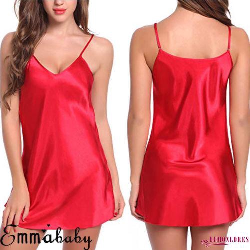 Đầm Ngủ Bằng Lụa Satin Phối Ren Phong Cách Quyến Rũ Dành Cho Nữ