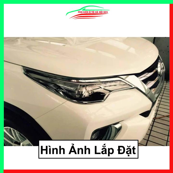 Ốp viền đèn pha hậu mạ crom Fortuner 2017-2022 chống trầy trang trí bảo vệ xe
