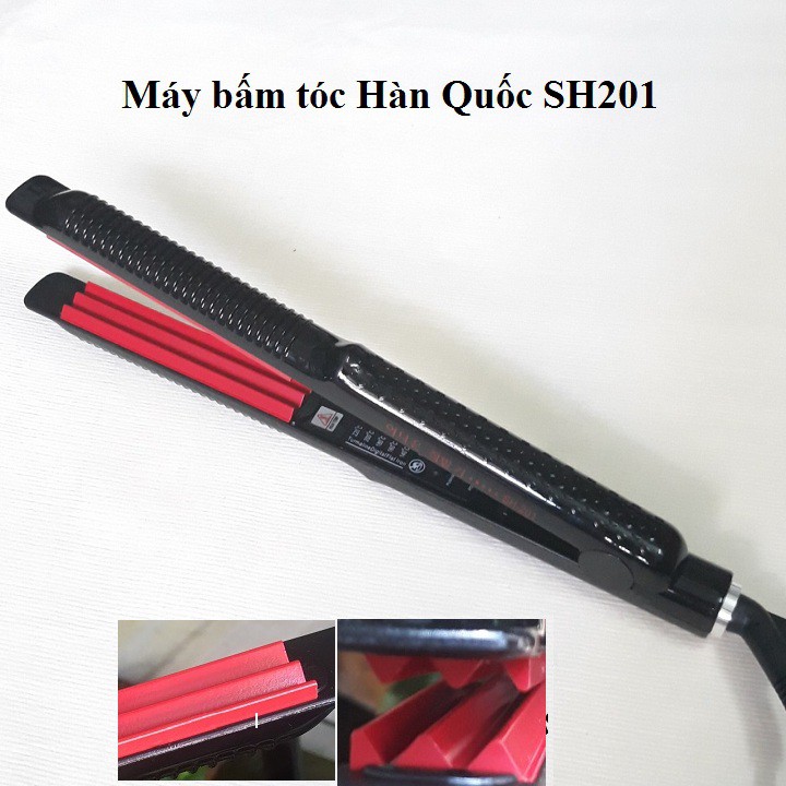 Máy bấm tóc làm tóc xù phồng chân tóc Hàn Quốc cao cấp SH201 FREE SHIP Tặng kẹp vịt chia tóc