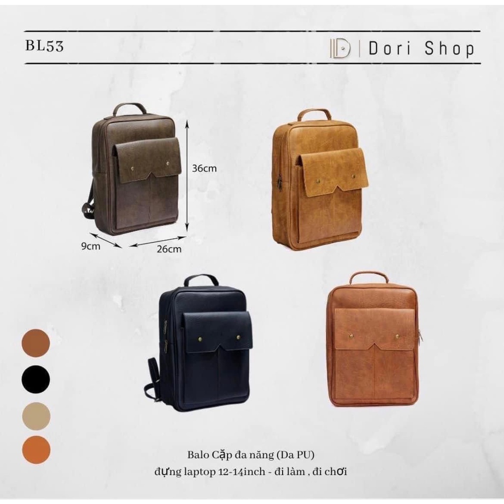 BALO DA CAO CẤP, BA LÔ ĐỂ LAPTOP DORISHOP|BL53