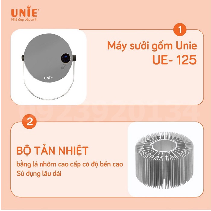 [Mã 155ELSALE giảm 7% đơn 300K] Máy sưởi gốm UNIE UE-125