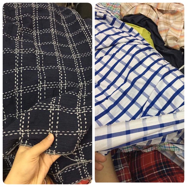 Vải kate silk kẻ và thô đũi kẻ