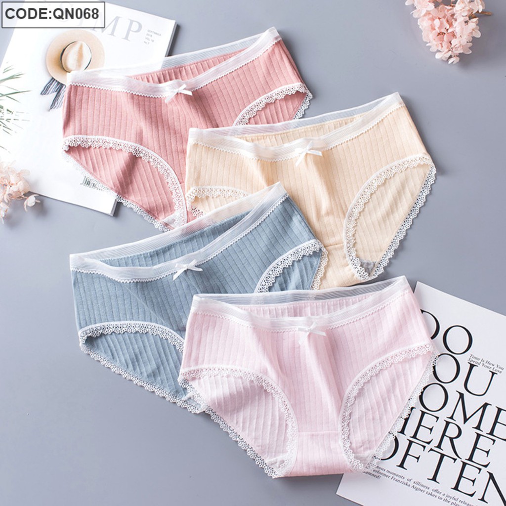 quần lót nữ 💖FREESHIP💖 Giảm 20k khi nhập [THOIMBG20] Quần Lót Nữ Cao Cấp Thun Cotton Mềm Mịn QN068155 (combo 5 quần) | BigBuy360 - bigbuy360.vn