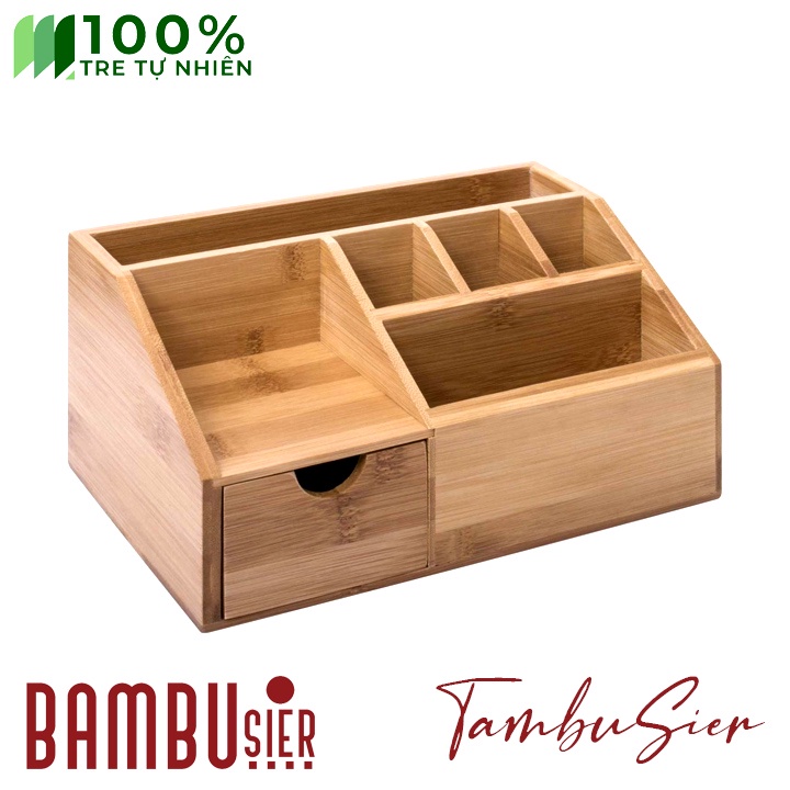 [BAMBOO] Hộp đựng bút để bàn, hộp để dụng cụ văn phòng đa năng - hộp bút gỗ tre cao cấp [POKETO]