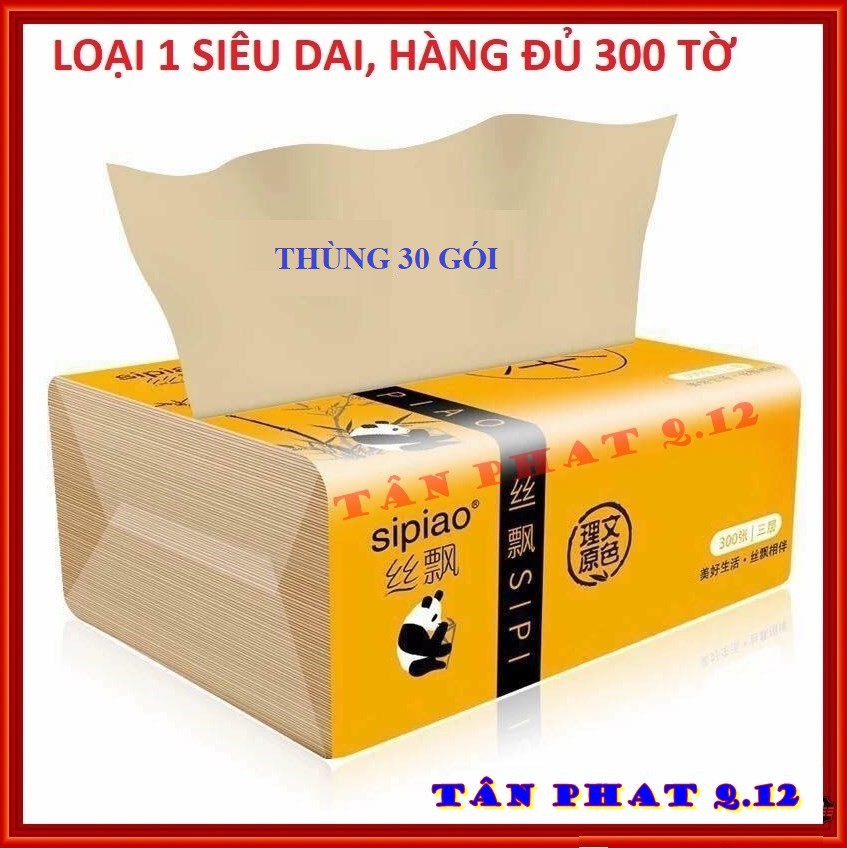 1 THÙNG GIẤY ĂN GẤU TRÚC SIPIAO (LOẠI 1, GÓI ĐỦ 30 TỜ)