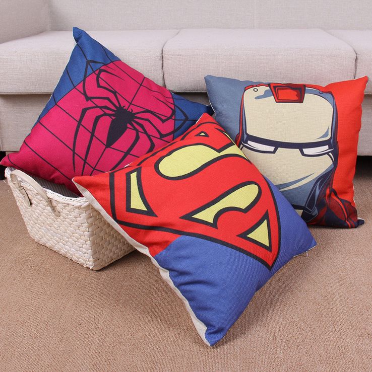 【Ready Stock】Vỏ áo gối hình siêu anh hùng Avengers trang trí ghế sofa