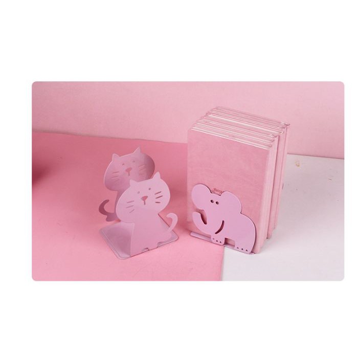 Đồ chặn sách trên kệ PINK048 [FREESHIP] Pink Xinh Decor cặp chặn sách để bàn chống trượt hình thú tiện dụng