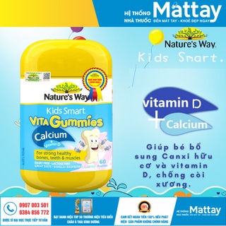 Kids Smart Vita Gummies Calcium + Vitamin D - Giúp bé bổ sung Canxi hữu cơ và vitamin D, chống còi xương.