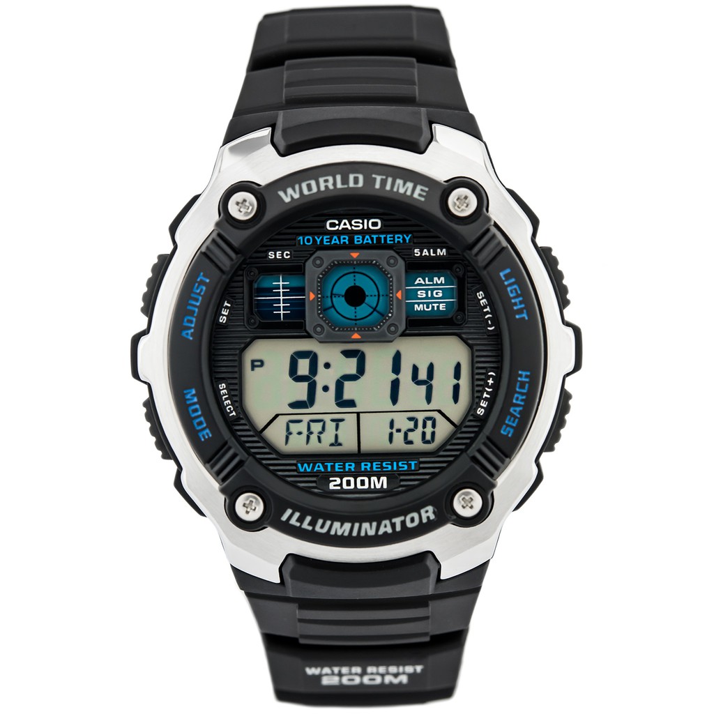 Đồng hồ nam dây nhựa Casio chính hãng Anh Khuê AE-2000W-1AVDF (47mm)