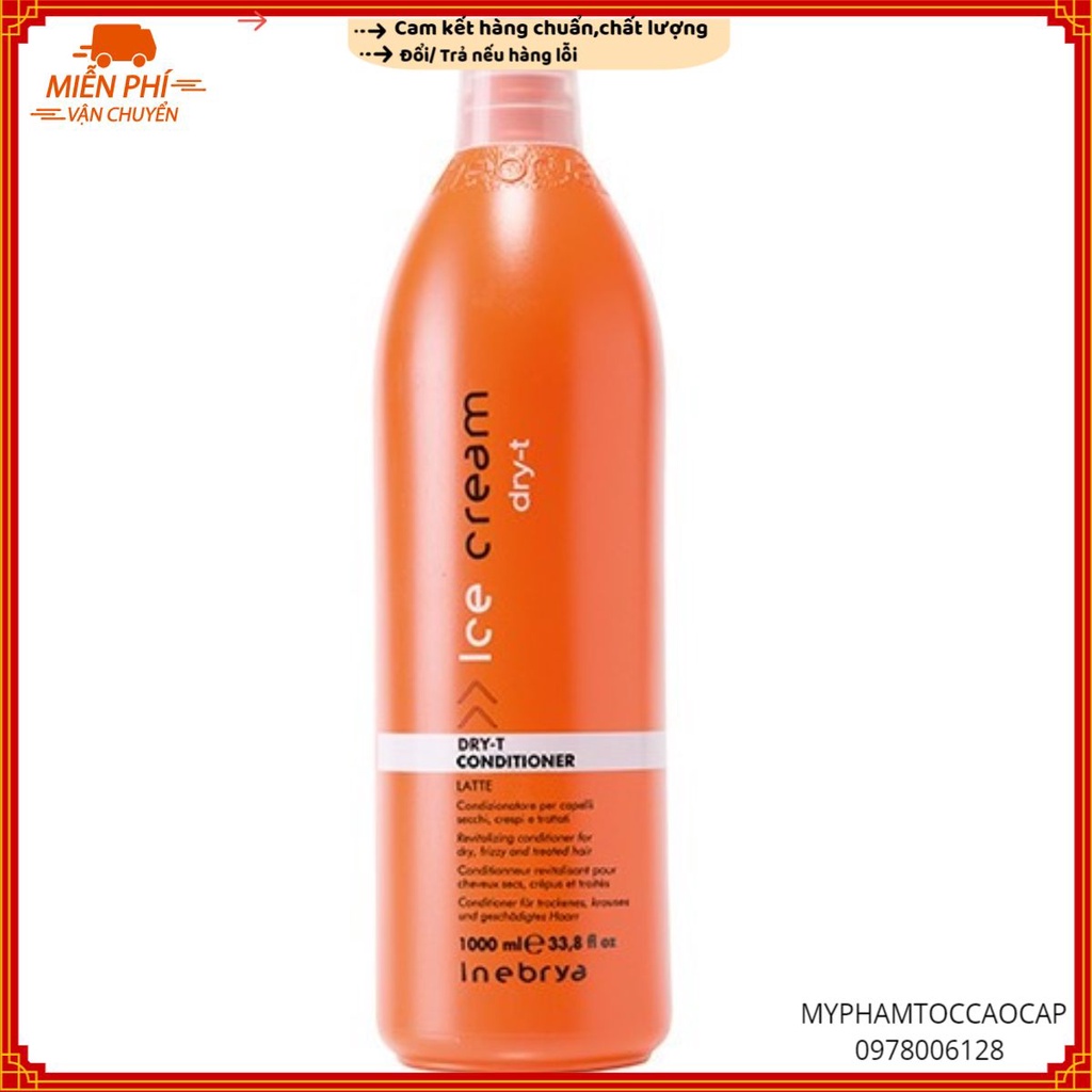 (INEBRYA_CHÍNH HÃNG) Dầu xả dành cho tóc khô rối Inebrya Ice Cream Dry - T Conditioner 1000ml