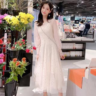 Đầm Voan Hoa Ngắn Tay Xinh Xắn Cổ Điển Theo Phong Cách Hàn Quốc 2019