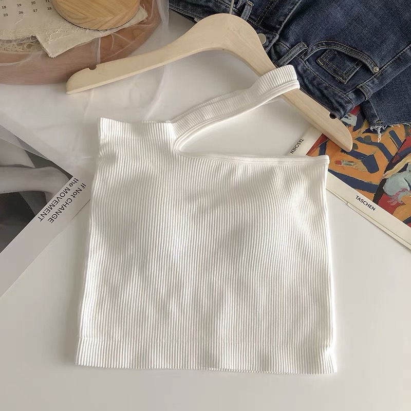 Áo Thun Hai Dây Dáng Ngắn Nâng Ngực Hở Lưng Phong Cách Hàn Quốc Gợi Cảm Cho Nữ