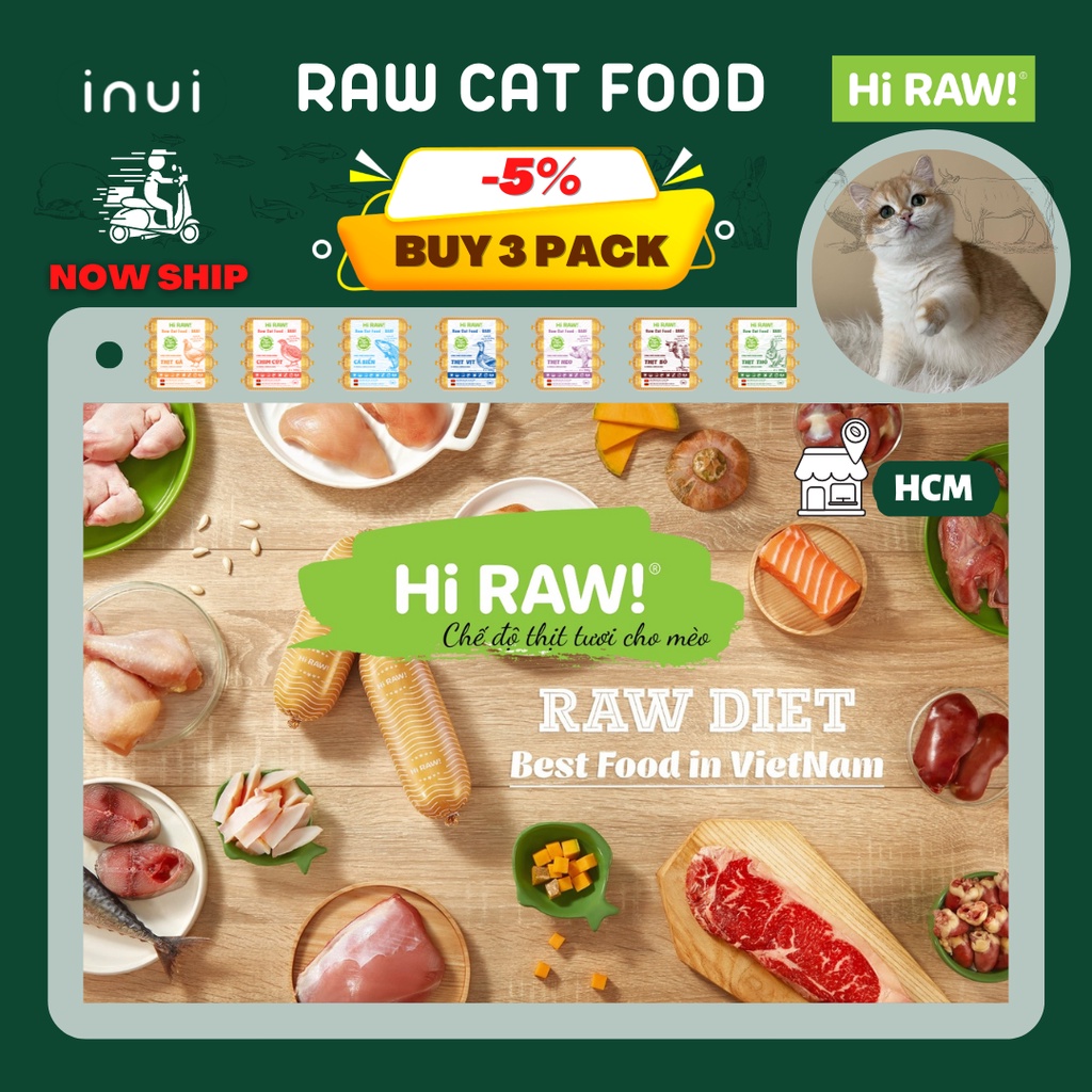 HI RAW - RAW CAT FOOD - Thức ăn tươi cho mèo từ 3 tháng tuổi