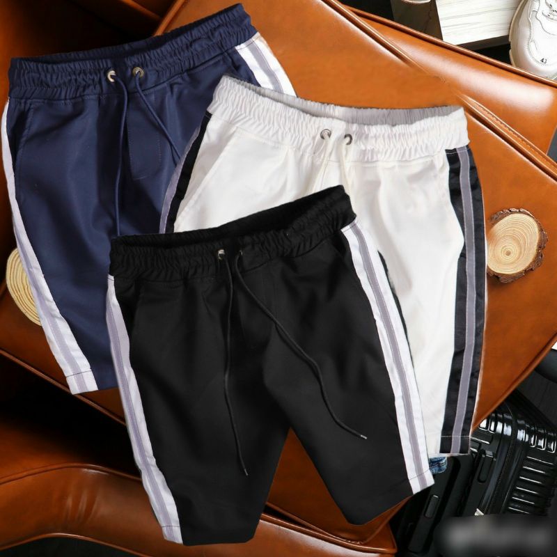Quần short kaki nam 3 sọc cá tính