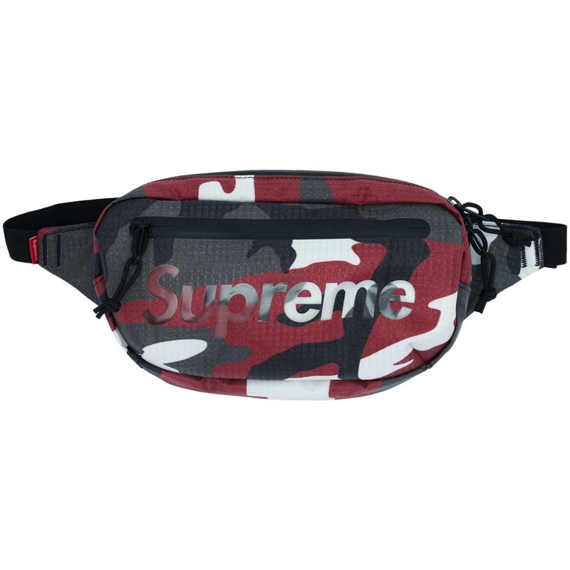 [Chính hãng Authentic]Túi đeo chéo bao tử Supreme ss21 mới nhất màu đen và camo đỏ đen