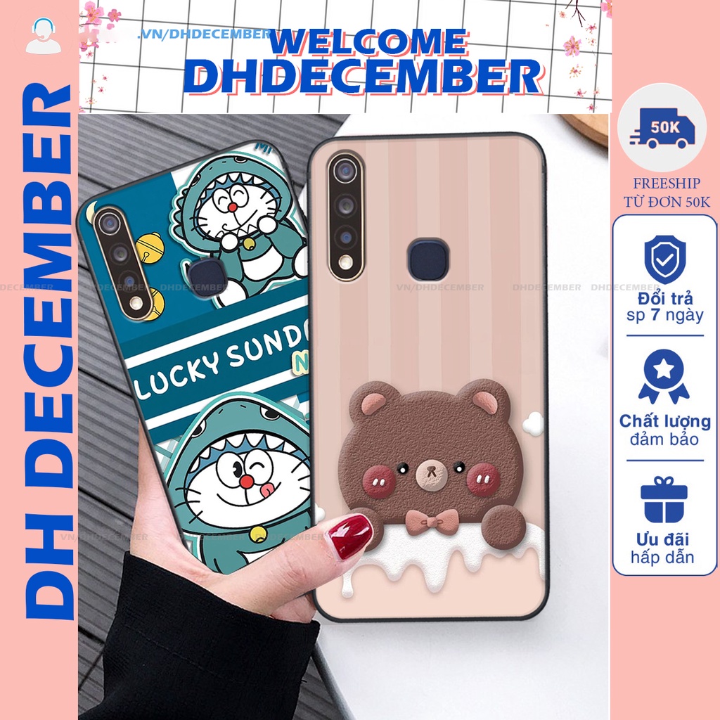 Ốp lưng Vivo Y19 in hình gấu K@ws, gấu nâu, dor@emon RẺ- ĐẸP- BỀN
